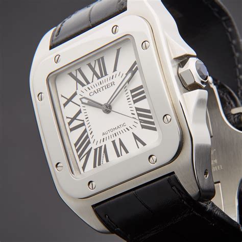 used cartier santos large|pre owned cartier santos watch.